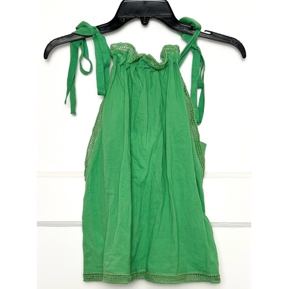 NWT JOIE Crochet Trim Ruched Ruffled Halter Neck Tie Strap Babydoll‎ Tank Top S - Picture 5 of 7